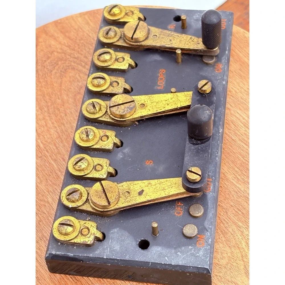 Antique Western Electric Slate Knife Switch Board Vintage Telegraph Telephone